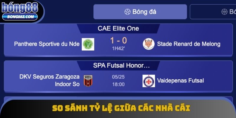 So sánh tỷ lệ giữa các nhà cái